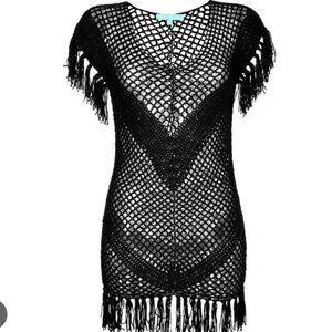 Melissa Odabash Fringe Trim Swim Coverup Dress Size S